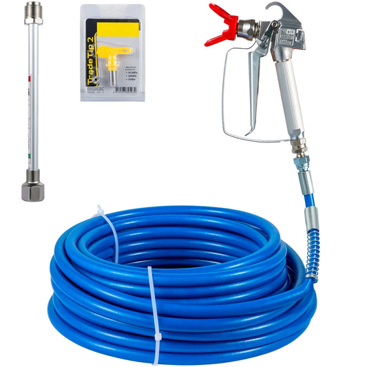 Kit de tuyau de pulv¨¦risation de peinture sans air, tube en fibre haute pression, rallonge de 8 ", plus r¨¦cent, 50 pieds, 3600psi