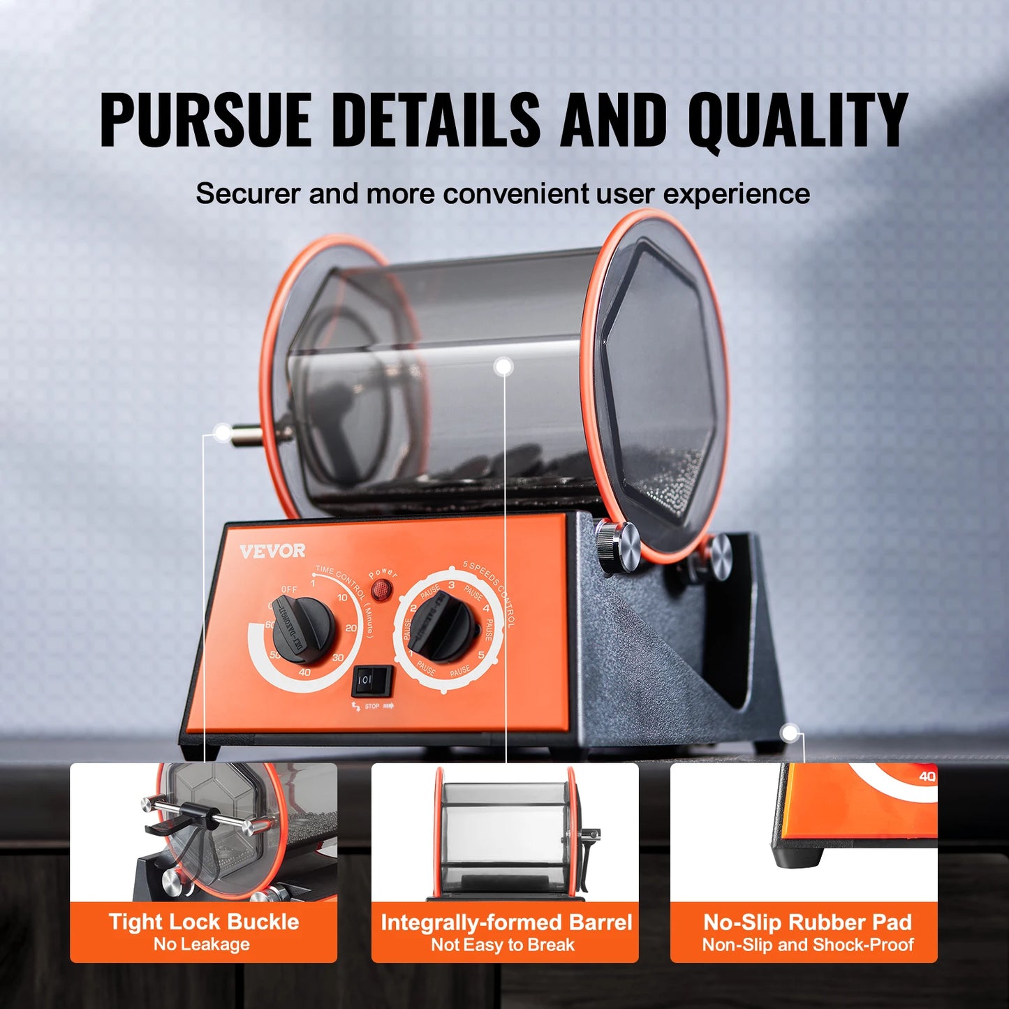 Polisseuse de Surface ½Ç Gobelet ½Ç Distance, Machine ½Ç Polir ½Ç Tambour pour Bijoux, Mini Outils de Finition pour Gemmes, Bricolage, 5kg