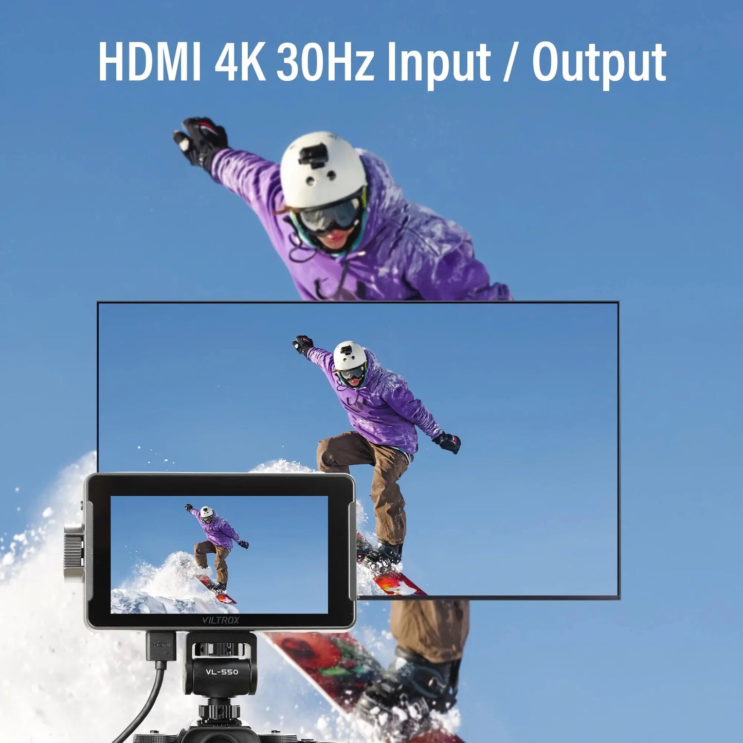 Moniteur de studio avec cam¨¦ra Profismail.com, ¨¦cran tactile, 550 pouces, 5.5x1920, 4K, 30Hz, HDMI, champ 3D, moniteur LUT Director, DC 1080