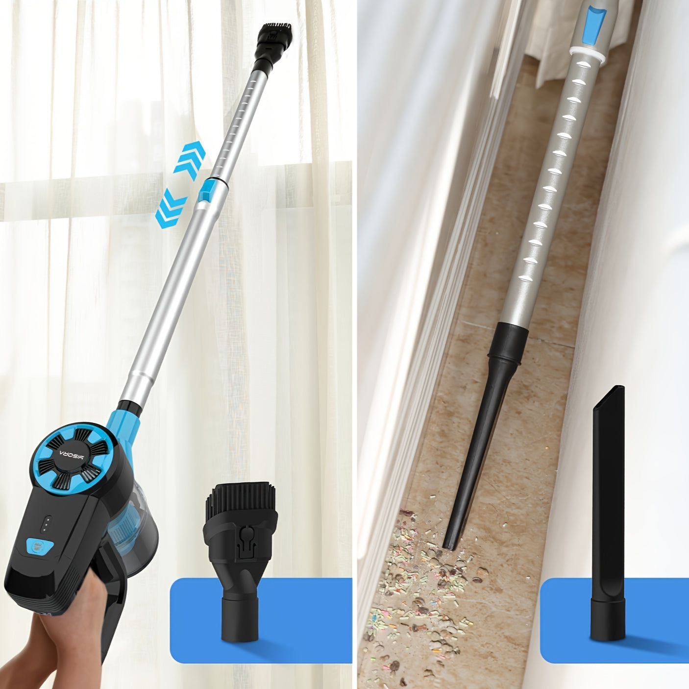 N3 Aspirateur sans fil, aspirateur balai l¨¦ger 6 en 1 avec batterie 2200 MAh, aspirateur rechargeable puissant, autonomie maximale de 40 minutes, parfait pour les sols en bois dur, les tapis et les poils d'animaux.
