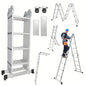 ¨¦chelle multifonction 4X4/4X5 marches ¨¦chelle en aluminium 4.7M/5.8M Max 150kg ¨¦chelle multifonctionnelle ¨¦chelle pliante avec plateforme et roues, ¨¦chelle domestique, Escabeau, Super ¨¦chelle pour la maison et le jardin