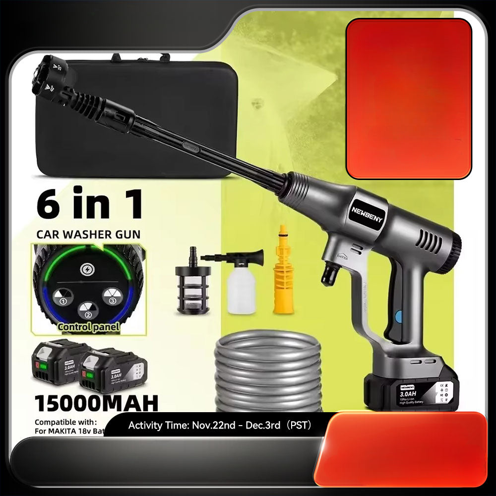 Nettoyeur haute pression ¨¦lectrique sans balais, nettoyeur sans fil, outil d'irrigation de jardin, livres de voiture, 3 vitesses, batterie Makita 18V, 200 bars