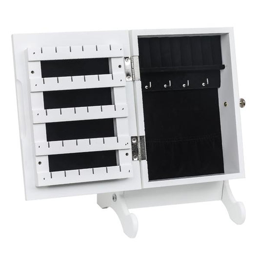 Giantex Petite Armoire ¨¤ Bijoux Miroir Organisateur Armoire de Rangement Bo?te de Comptoir avec Support (Blanc)