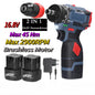 Perceuse au lithium 2 en 1, tournevis ¹Èlectrique, outil ¹Èlectrique multifonction, couple 45Nm, moteur sans balais, tournevis pratique, 16.8V
