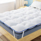 Surmatelas Diamant en Microfibre - Confort Optimal avec Liser¨¦ Bleu - Moelleux, Anti-Acarien et Respirant - Compatible avec Matelas 1-2 Places pour Adultes et Enfants, 140 x 190 cm