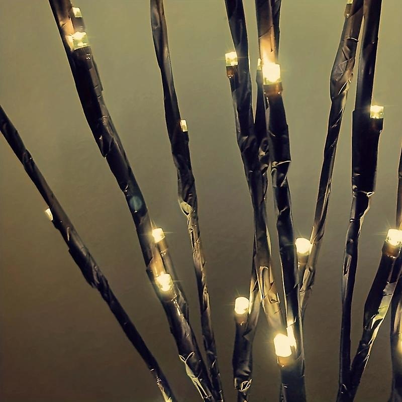 Branche lumineuse LED blanc chaud, branches lumineuses ¨¤ piles, remplissage de vase, brindille de saule, branche ¨¦clair¨¦e 76,2 cm, 20 LED pour d¨¦coration de f¨ºte de No?l ¨¤ la maison, utilisation