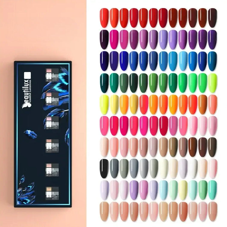 Kit de ½Ç Ongles Gel UV LED, Soak Off, N64, Semi Continu, Nail Art Gels, Laque, Coffret Cadeau DIY, 6 Piõ¹ces/Ensemble x 10ml, AC115-120