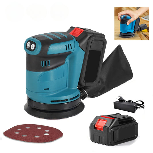 Ponceuse orbitale al¹Èatoire sans fil, meuleuse ½Ç bois, polissage, meulage ¹Èlectrique avec papier de verre, polisseuse ½Ç batterie Makita 18V, 3 vitesses