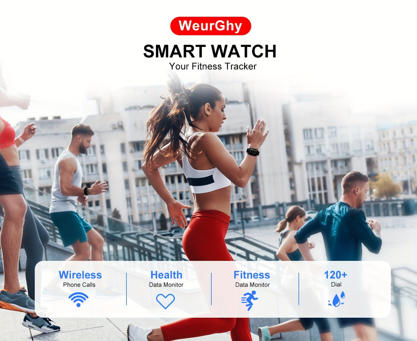 Montre connect¨¦e pour hommes/femmes avec appels sans fil et alertes de messages, montre de fitness avec ¨¦cran tactile HD de 1.85 pouce, 120+ modes sportifs, r¨¦ception/¨¦mission d'appels.