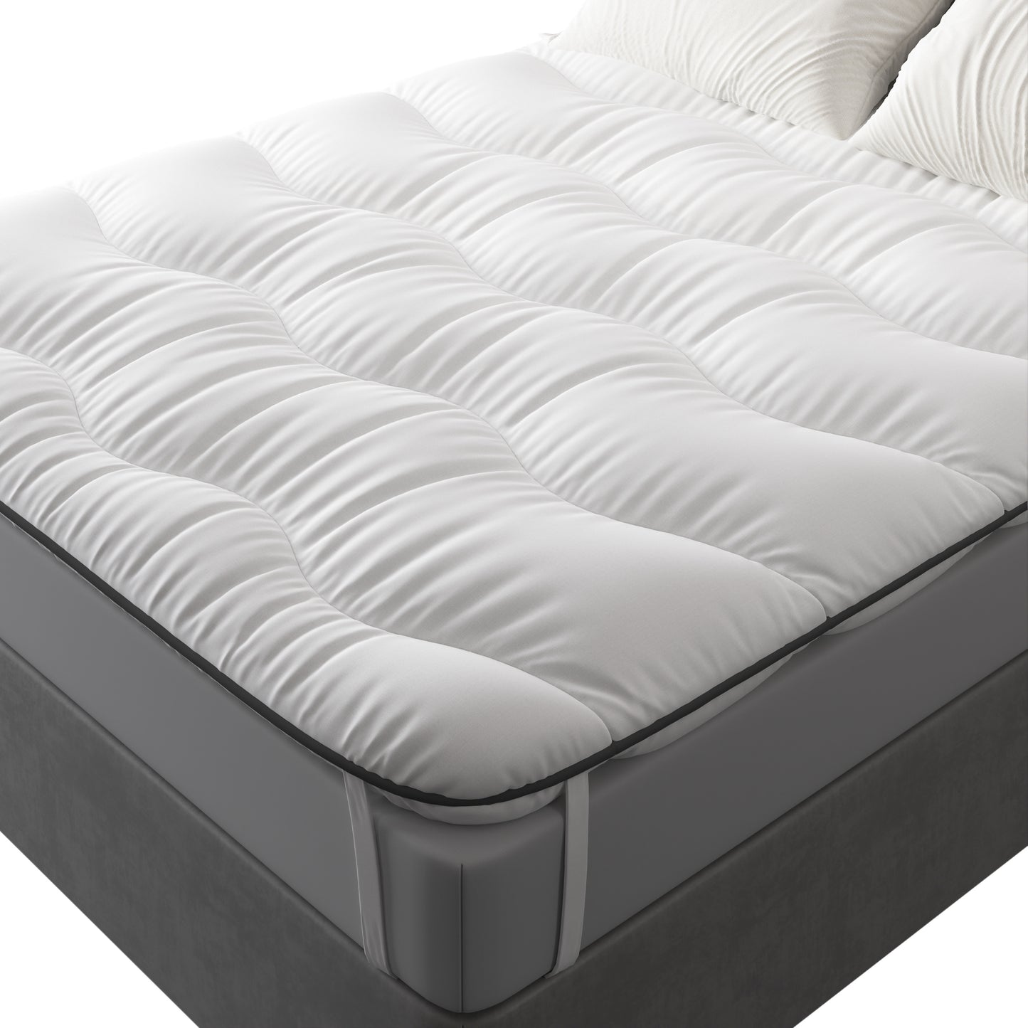 Surmatelas Moelleux Vague en Microfibre - Confort Sup¨¦rieur, Respirant et Anti-Acarien - Id¨¦al pour Matelas 2 Places, Clic Clac, BZ£¬140 x 190 cm