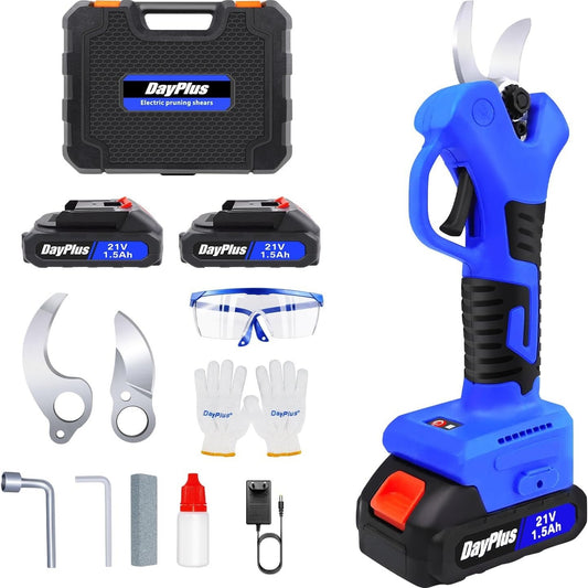 S¨¦cateur ¨¦lectrique, S¨¦cateur de Jardin Sans Fil avec 2PCS Batterie, Cisailles ¨¦lectriques Professionnels de 30mm de Diam¨¨tre Pour Branches de Arbres, Moteur Sans Balais