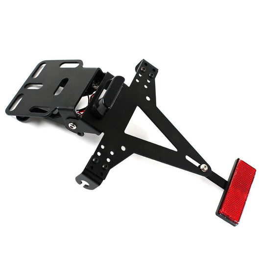 Universal R¨¦glable Support de plaque d'immatriculation moto licence avec feu arri¨¨re LED