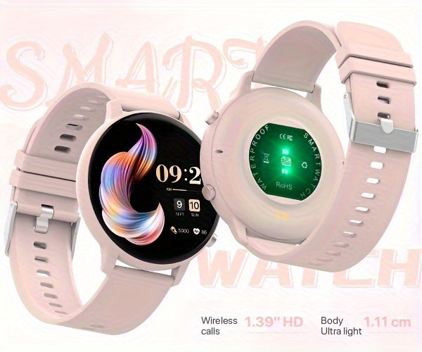 Cadeau de montre intelligente pour femmes, écran tactile complet de 1.39 pouce, montre d'appel intelligente avec réponse et appel pour iPhone et téléphones Android, notification de message, suivi de la forme physique, podomètre, distance, calories, plus d