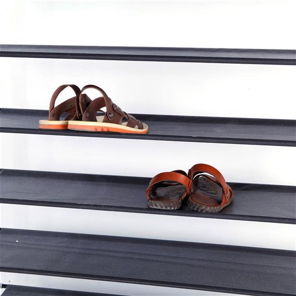 Porte-chaussures en tissu non tiss¨¦ ¨¤ 10 ¨¦tages avec poign¨¦e, ¨¤ assemblage simple Noir
