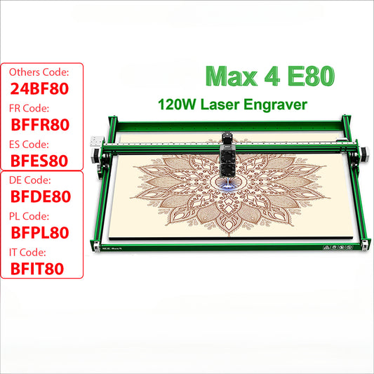 Machine ¨¤ d¨¦couper le bois avec contr?le sans fil GRBL, Max 4, E80 Laser, Dimensions injuste, 120W, CNC