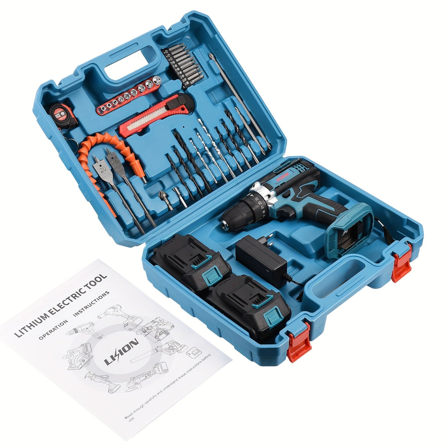 Ensemble de tournevis sans fil 21V avec 2 batteries et 37 accessoires 25+1 R¨¦glage du couple, 2 vitesses variables (moteur sans balais 1500mA)