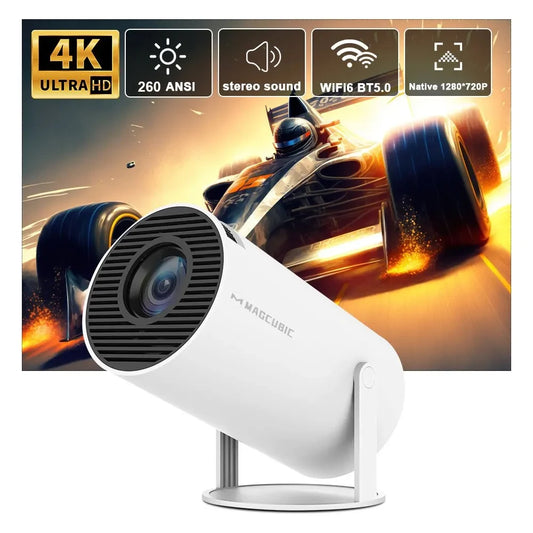 Projecteur pour Home Cin¨¦ma en Plein Air, HY300 Pro, 4K, Android 11, Touriste, Wifi 6, 260ANSI, Allwinner H713 BTpig, 1080P, 1280*720P