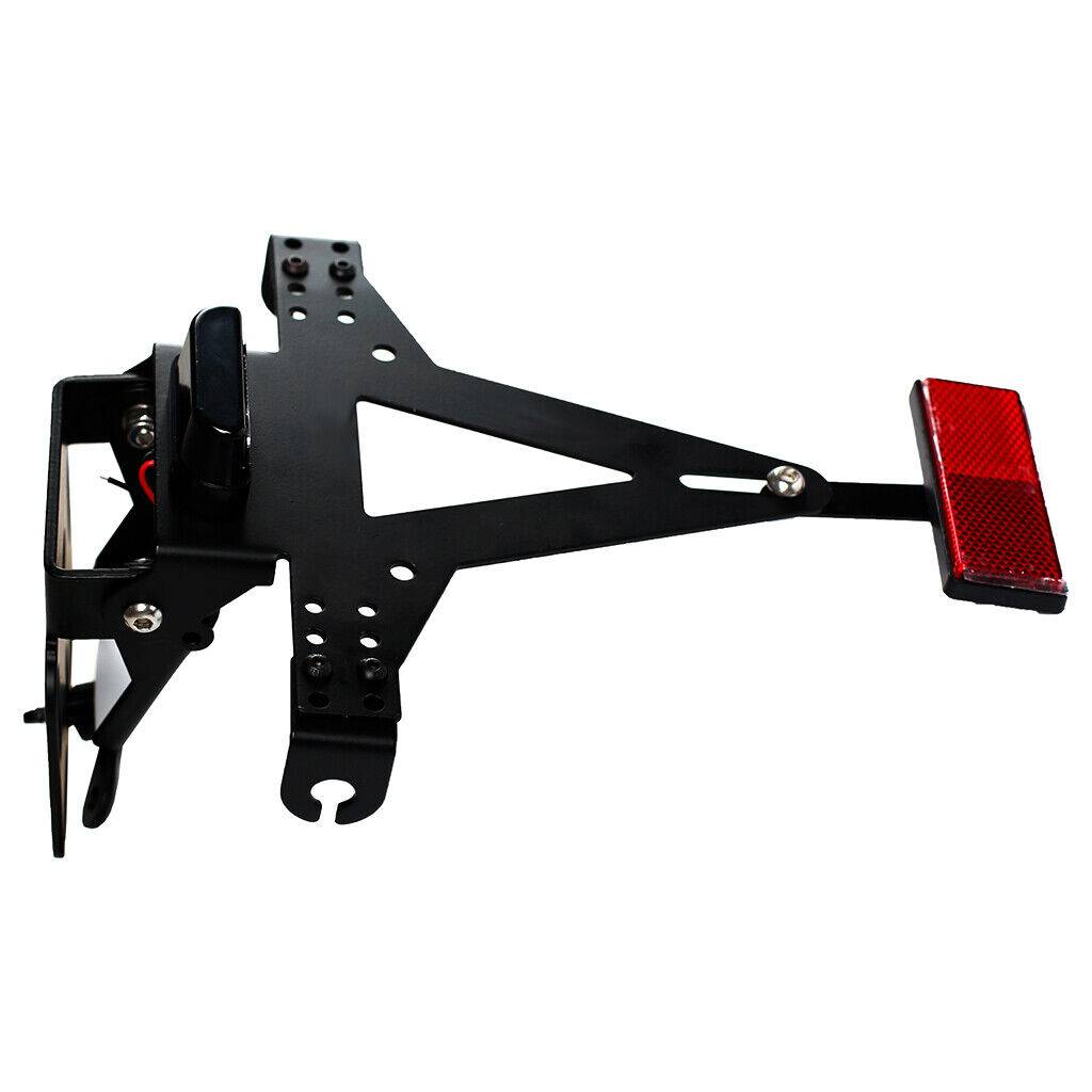 Universal R¨¦glable Support de plaque d'immatriculation moto licence avec feu arri¨¨re LED