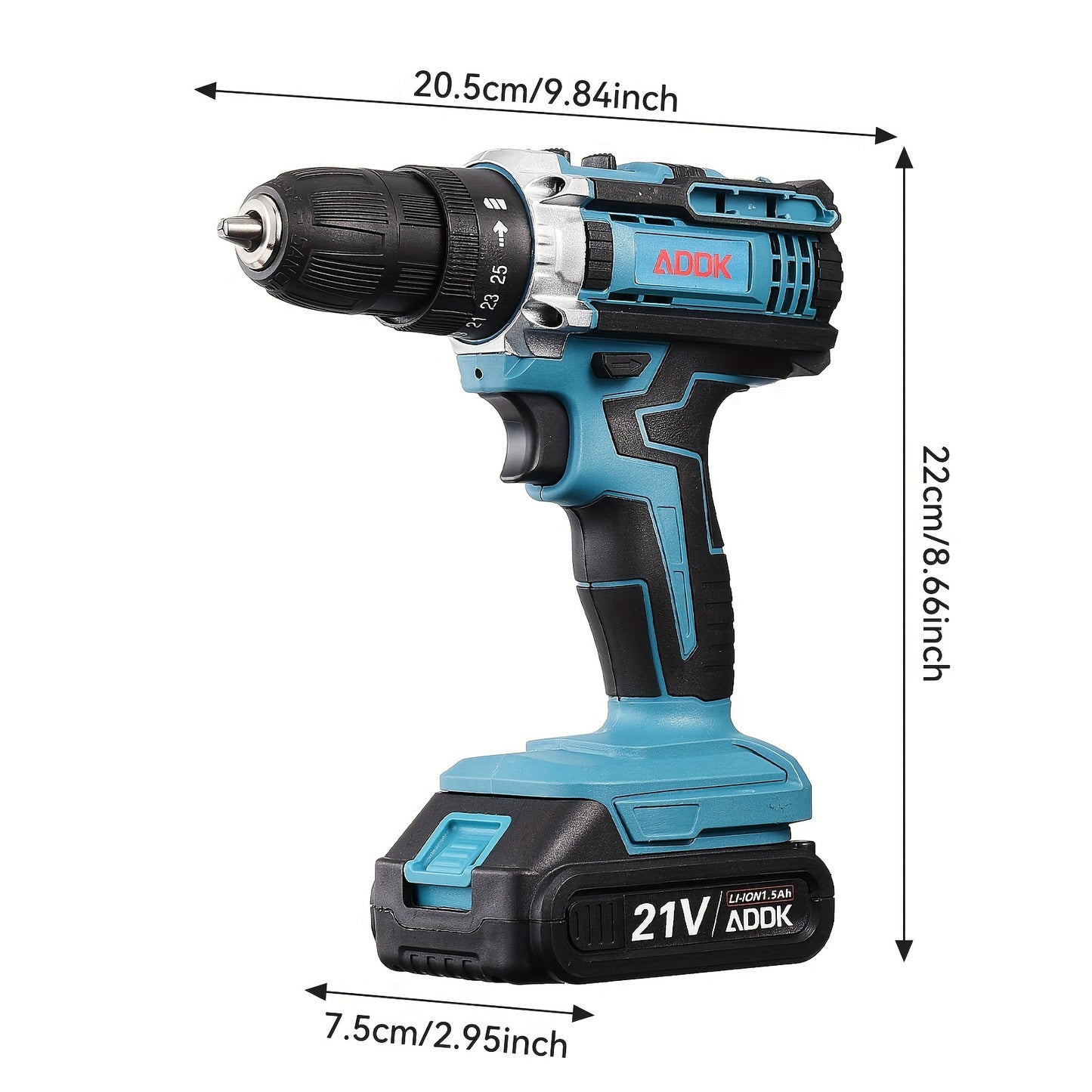 Ensemble de tournevis sans fil 21V avec 2 batteries et 37 accessoires 25+1 R¨¦glage du couple, 2 vitesses variables (moteur sans balais 1500mA)