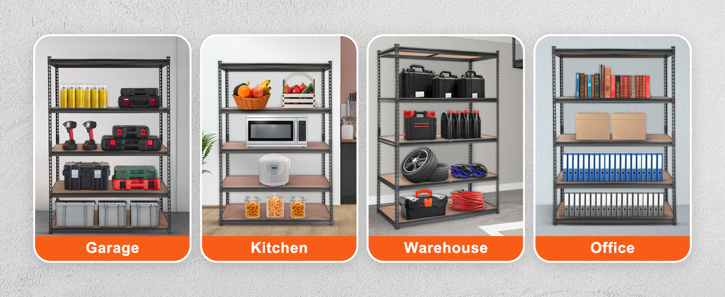 ¨¦tag¨¨re de Rangement Garage M¨¦tallique 5 Niveaux 907,2kg 75x30x152cm